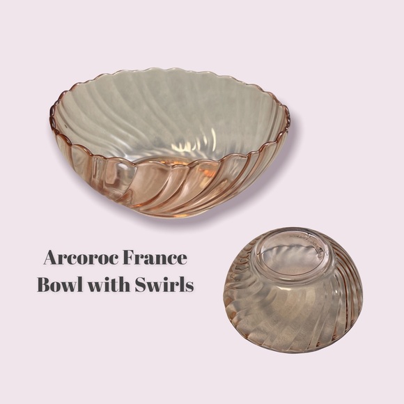 Arcoroc Dining Set Of 2 Vintage Arcoroc France Small Pink Swirl Scalloped Edge Glass Bowl 4 78 Poshmark